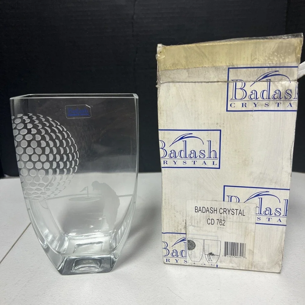 Badash Crystal Golf Themed Vase CD 762 8